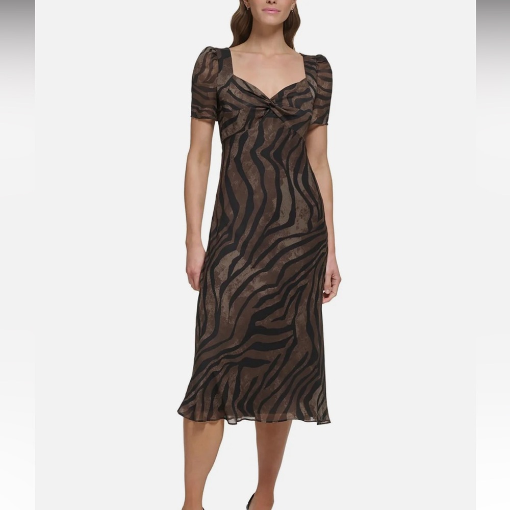 DKNY Womens Animal Print Polyester Sheath Dress